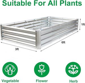 Kits de lit de jardin surélevé galvanisé Rectangle boîte de jardinière modulaire pour la maison pot de jardinière <span class=keywords><strong>paresseux</strong></span> pour légumes et fleurs - Product Image 2
