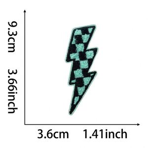 Nouvelle broderie thermocollante en chenille à carreaux, colorée et à bords pailletés, pour la décoration de chapeaux et de sweats à capuche - Product Image 5