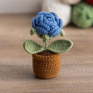 Nuevas Flores Tejidas a Mano de Moda, Rosa, Tulipán, Margarita, Planta en Maceta de Ganchillo para el Día de San Valentín, Día de la Madre, Navidad, Acción de Gracias - Product Image 6