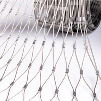Maille de câble en acier inoxydable tressée ou nouée de type ferrule flexible 304/316 pour clôture de zoo et volière