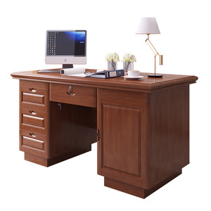 Dazhang Jiaju Solid Wood Computer Desk <b>Walnut</b> Color With <b>Drawer</b> For Home Office Study Room - Product Image 4