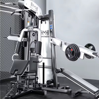Machine de musculation commerciale à 3 stations, machine Smith, rack de croisement de câbles, entraîneur multifonction, système d'entraînement de force