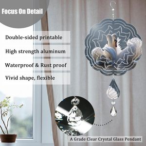 Éoliennes de sublimation vierges en aluminium 3D, sculptures éoliennes cinétiques pour jardin et intérieur, ornements artistiques solaires - Product Image 3