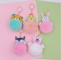 Porte-clés en fourrure d'animal de la forêt de dessin animé, sac à dos d'étudiant, décoration suspendue pour vêtements, stylo