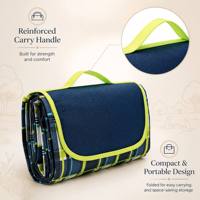 Couverture de pique-nique pour le camping en plein air, tricotée, en Oxford 600D avec revêtement imperméable en PEVA, 80x60 pouces, pliable, OEM ODM, logo personnalisé, marque privée