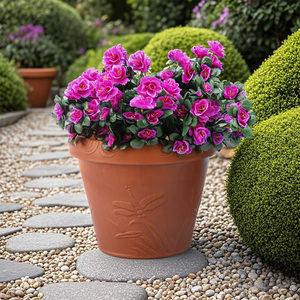 Pots de fleurs en plastique <span class=keywords><strong>rouge</strong></span> durable et jardinières décoratives pour la maison et le jardin - Product Image 5