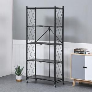 Hot Sale Kitchen Folding Storage Rack Featuring <strong>Steel</strong> Kitchen Shelves Storage Racks and Wheels <strong>Shelving</strong> <strong>Units</strong> for Goods - Product Image 3