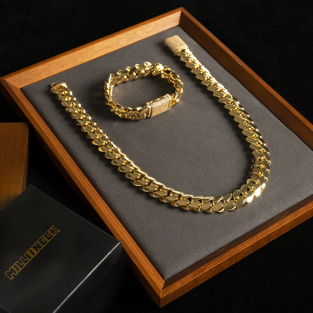 Yellow Gold 24k Cuban Link Necklace Walmart Men's Gold Chain