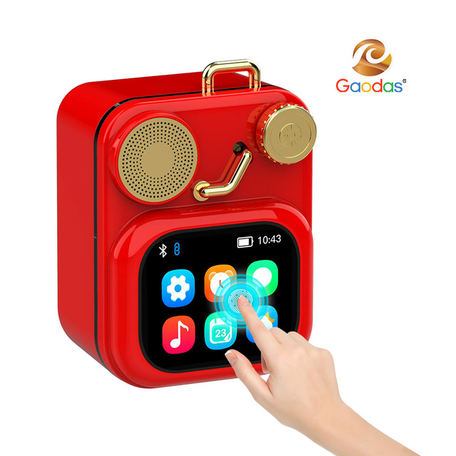 New Metal Appearance Wireless Portable Public Address Mini 5W BT Smart Party Karaoke Speaker with Touch IPS Screen