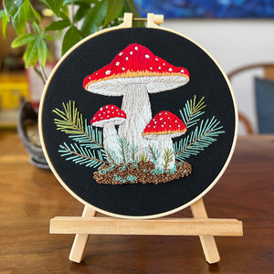 Mushroom DIY Embroidery <strong>Stitches</strong> <strong>Cross</strong> <strong>Stitch</strong> Kits with Flower Stamped <strong>Patterns</strong> Embroidery Kit <strong>for</strong> Beginners Adults - Product Image 5
