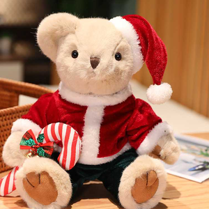 Factory Wholesale Hot Sale Cute <b>Christmas</b> Cream Bear <b>Candy</b> <b>Cane</b> Soft Plush Toys Stuffed Animal Toys Claw Machine Toys for Kids - Product Image 1