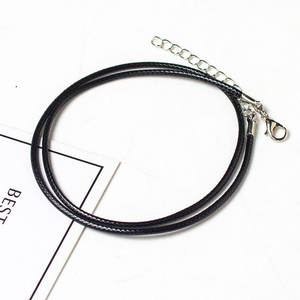 2mm/18 Inches Jewelry Cord Lobster Clasp Necklace Cord Waxed <strong>Leather</strong> Cord for Diy Jewelry Findings Accessories <strong>Leather</strong> <strong>Strips</strong> - Product Image 6