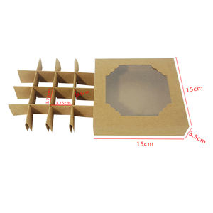 Mini Scatola Regalo in Carta Kraft Naturale per Caramelle, Cupcake, Cioccolato, Pasticceria, Frutta Secca, Biscotti con 16 Scomparti Divisori - Product Image 4