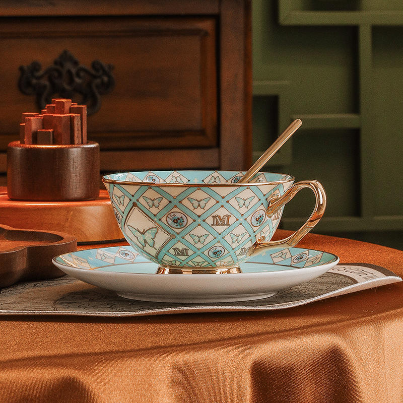 Blue Single Cup Saucer Spoon (Mail Order Pack)