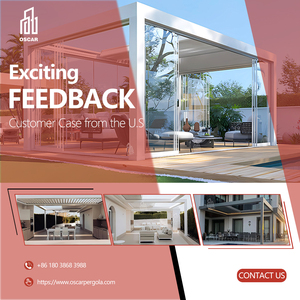 Pergola rétractable motorisée en aluminium à lames orientables avec éclairage RGB pour jardins, patios et espaces extérieurs - Product Image 6