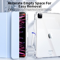 Housse de protection transparente légère antichoc avec étui porte-crayon pour iPad Pro 11 pouces étui M4 2024 5th Gen