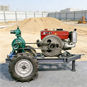 Pompe à eau centrifuge <span class=keywords><strong>mobile</strong></span> à moteur diesel entraînée par courroie avec châssis de remorque à 2 roues pour l'irrigation agricole - Product Image 1
