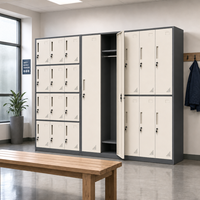 Armoire de rangement modulaire en acier laminé à froid, réglable, avec serrure à clé, grande capacité pour école, gymnase, bureau