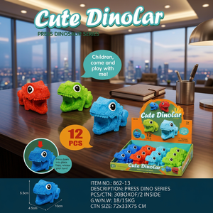 Voiture à friction en plastique à inertie pour enfants de 2 à 4 ans, jouet éducatif interactif à piles AA, modèle dinosaure à presser et à glisser - Product Image 3