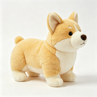 Peluche Corgi brodée en polyester et coton PP, idéale pour les anniversaires, vente en gros, OEM, ODM, directement de l'usine