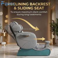 Mobilier de salon de beauté professionnel, fauteuil de pédicure électrique inclinable avec bassin de spa pour les pieds