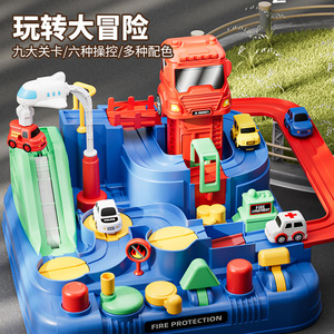 Childrens Car Track Firefighting Adventure <b>Sliding</b> Parking Puzzle Toy For 2 4 Years Old Kids Unisex Playset - Product Image 4
