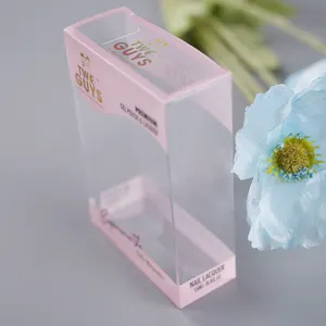 Transparent square plastic crystal transparent gift PET PVC acetate gel nail polish cosmetic beauty packaging box