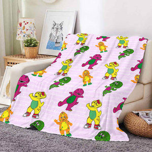 Mantas de Felpa con Patrón de Dinosaurio Barneyed, Lindas y Personalizables, para el Hogar, Viajes y Automóvil, para Niños y Estudiantes, Venta al Por Mayor - Product Image 3