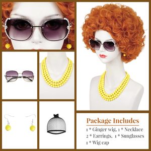 Peluca <span class=keywords><strong>de</strong></span> Disfraz <span class=keywords><strong>de</strong></span> Mrs RP Personalizada al por Mayor, Peluca Corta Rizada Naranja Afro, Peluca <span class=keywords><strong>de</strong></span> Pelo Sintético Rojizo Jengibre, Unisex, para Fiesta <span class=keywords><strong>de</strong></span> Halloween - Product Image 3