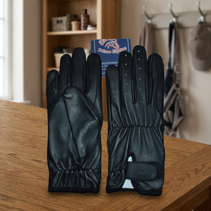 Guantes de Cuero Vacuno Personalizables al por Mayor para Mujer, de Alta Calidad, para Montar a Caballo, con Dedos Completos, Elásticos y Correa Ajustable en la Muñeca - Product Image 3