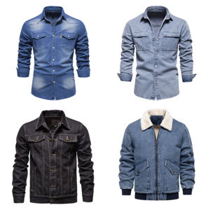 Usine directe hommes Long Denim grande taille hiver extérieur mode manteau vêtements pour hommes - Product Image 5