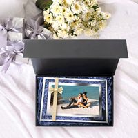 Cadre photo en verre cristal, support de présentation pour certificat de mariage, vente en gros, cadres photo A4 modernes en verre cristal personnalisables