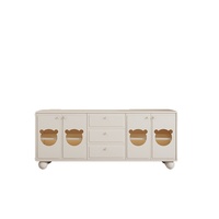 Grand meuble TV minimaliste moderne en style crème Rangement tendance pour petits appartements Table basse sur pied