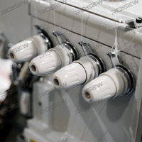 Machine à coudre industrielle surjeteuse à grande vitesse S6W-4 à 2 aiguilles, entraînement direct tout-en-un, plateforme plate, nouveau moteur