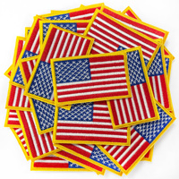 Parches al por mayor con diseño de bandera estadounidense, parches deportivos personalizados termoadhesivos, insignias bordadas con transferencia, mini insignias de velcro para decoración de chaquetas.