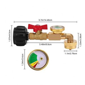 Vanne solénoïde hydraulique avec commande marche/arrêt, adaptateur coudé de remplissage de propane avec manomètre pour réservoir de propane, pour usage en magasin d'alimentation - Product Image 6