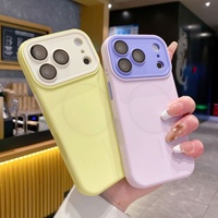 Coque de téléphone en silicone avec design d'objectif Instant Transform 17pro Max pour iPhone 11 12 13 14 15 16 Plus, couleurs contrastées magnétiques