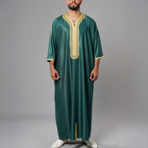 Abito Musulmano da Uomo, Camicia Etnica Ricamata a Maniche Lunghe, Tunica Mediorientale Islamica per Uomini - Product Image 5