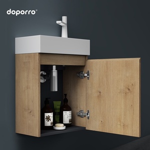 Vasque murale en céramique en panneau <span class=keywords><strong>de</strong></span> particules <span class=keywords><strong>de</strong></span> bois massif Doporro allemande, mini-<span class=keywords><strong>lavabo</strong></span> pour petit appartement, <span class=keywords><strong>salle</strong></span> <span class=keywords><strong>de</strong></span> <span class=keywords><strong>bain</strong></span> très <span class=keywords><strong>étroit</strong></span>e - Product Image 4