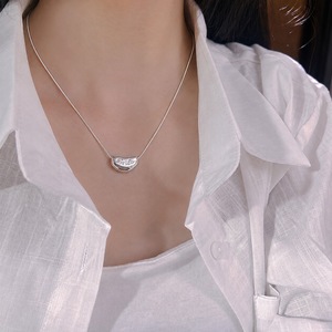 S925 Sterling <b>Silver</b> Smile Pea Necklace Love Bean Design Everyday Wear <b>Choker</b> 405cm Chain Length - Product Image 4