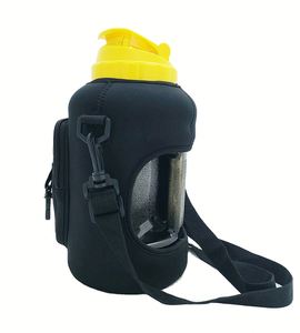 Funda de Neopreno Aislante para Botella de Agua de 64 oz con Correa de Hombro Ajustable y Bolsillo, Diseño de Dibujos Animados - Product Image 2