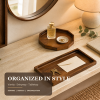 Plateau de service en bois en gros, rectangulaire et octogonal, en bois massif pour la cuisine et la décoration du salon