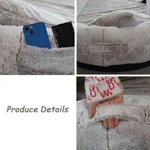 Wholesale Price Large Human Bed Dog Sofa Kennel Short Plush Memory Foam Giant Human Dog Bed