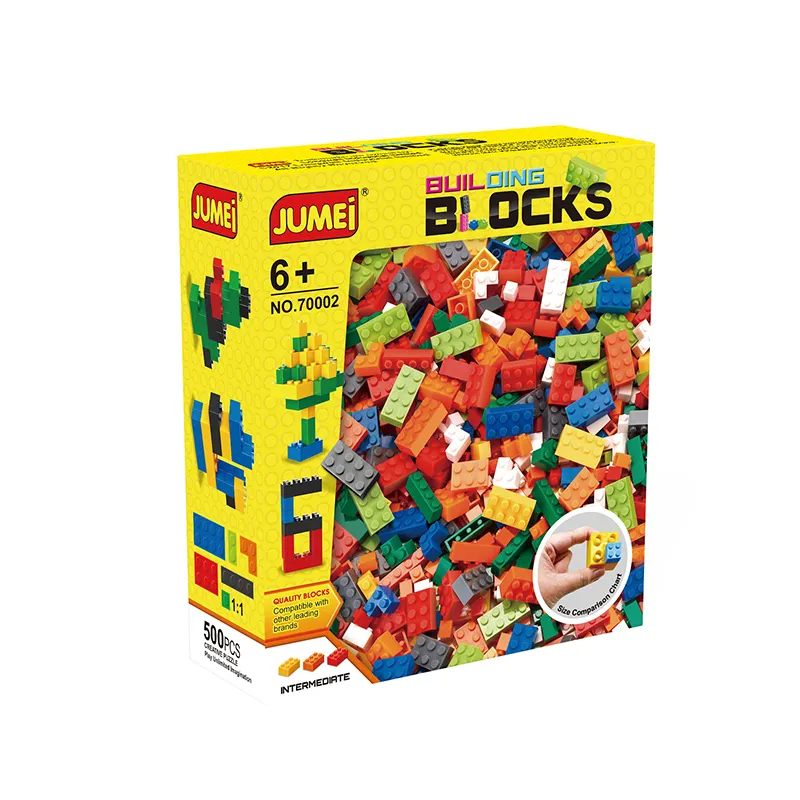 Blocos de construção para crianças, blocos ecológicos de plástico, diy, granel, hasttou, brinquedos para crianças, 500 peças