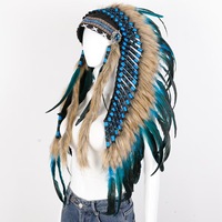 Sombrero de Plumas Indias para Halloween, Accesorios para el Cabello, Sombrero para Mujeres Adultas, Disfraces para Desfiles de Carnaval, Accesorios para Disfraces de Mascarada