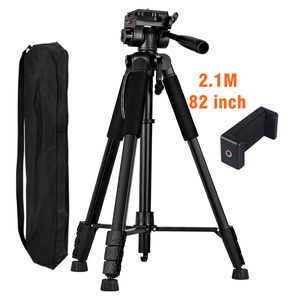 Trípode Resistente de 2.1M con Luz LED Recargable de 1800 mAh y 2 Micrófonos Inalámbricos de Solapa, Kit de Grabación de Video para Vlogs - Product Image 5