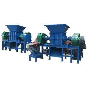 China huahong Wood fiber bale shredder machine,wall clock twin shaft shredder for sale