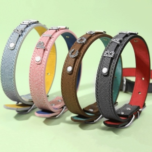 DIY Diamant-Buchstaben Alphabet Name Hundehalsband Leine Set Maßgefertigtes Leder-Haustierzubehör für Katzen Border Collies <span class=keywords><strong>Schnauzer</strong></span> - Product Image 3