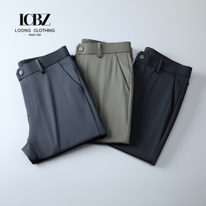 Pantalon de Costume Décontracté d'Été Ample à Coupe Droite pour Hommes, Grande Taille, en Laine/Soie Extensible et Imperméable – Vente en Gros - Product Image 4