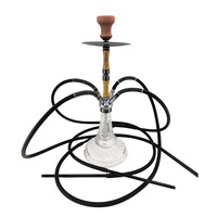 Kit complet de chicha arabe pour quatre personnes en métal avec design moderne et minimaliste pour utilisation en boîte de nuit par plusieurs personnes